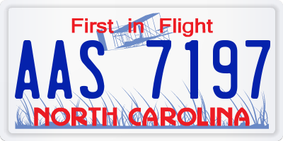 NC license plate AAS7197