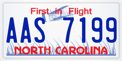 NC license plate AAS7199