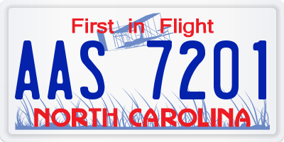 NC license plate AAS7201