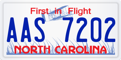 NC license plate AAS7202