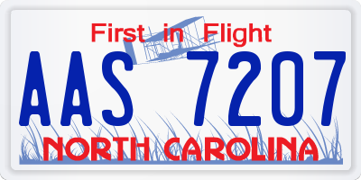 NC license plate AAS7207