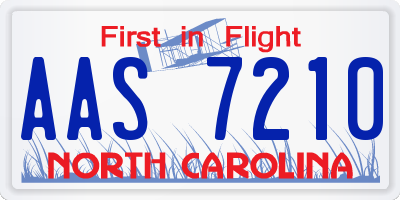 NC license plate AAS7210
