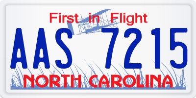 NC license plate AAS7215