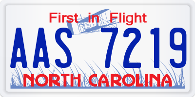 NC license plate AAS7219
