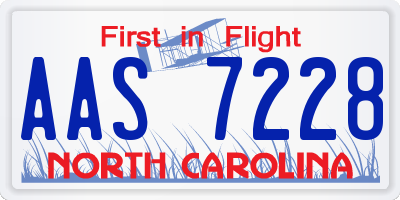 NC license plate AAS7228