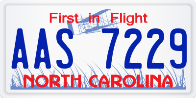 NC license plate AAS7229