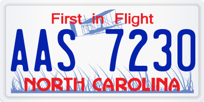 NC license plate AAS7230