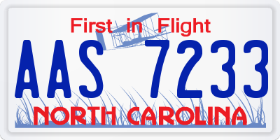 NC license plate AAS7233