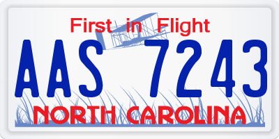 NC license plate AAS7243
