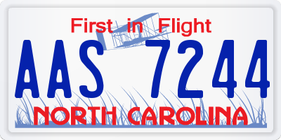 NC license plate AAS7244