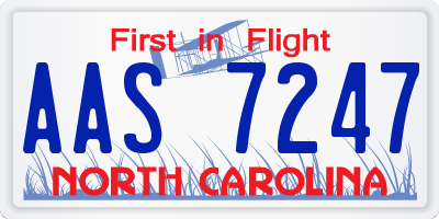 NC license plate AAS7247
