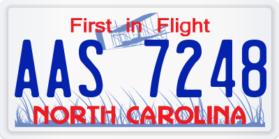 NC license plate AAS7248