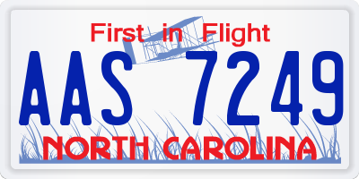 NC license plate AAS7249