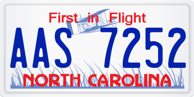 NC license plate AAS7252