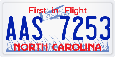 NC license plate AAS7253