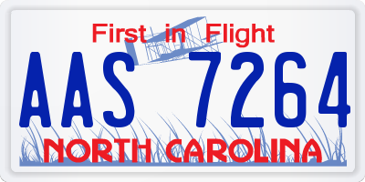 NC license plate AAS7264