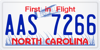 NC license plate AAS7266