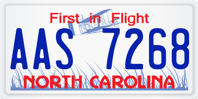NC license plate AAS7268