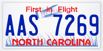 NC license plate AAS7269