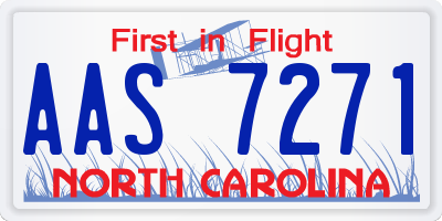 NC license plate AAS7271