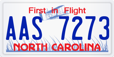 NC license plate AAS7273