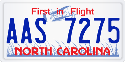 NC license plate AAS7275