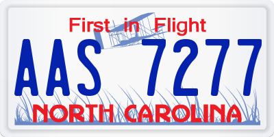 NC license plate AAS7277