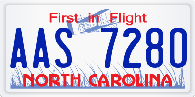 NC license plate AAS7280