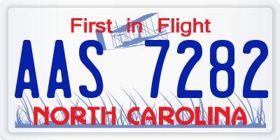 NC license plate AAS7282