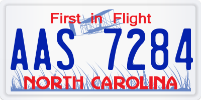 NC license plate AAS7284