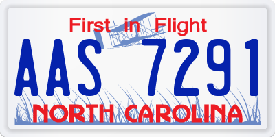 NC license plate AAS7291