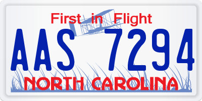 NC license plate AAS7294