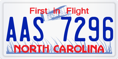 NC license plate AAS7296