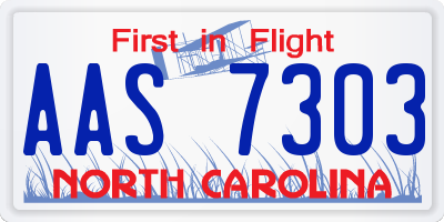 NC license plate AAS7303