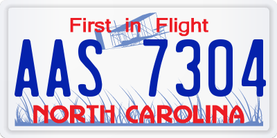 NC license plate AAS7304