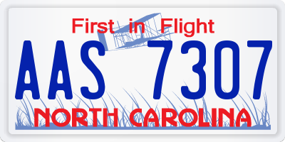 NC license plate AAS7307