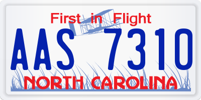 NC license plate AAS7310