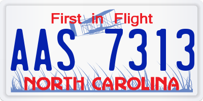 NC license plate AAS7313