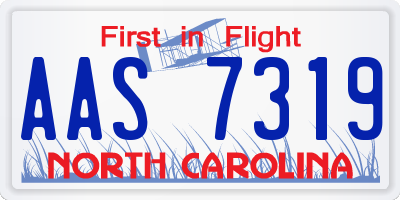NC license plate AAS7319