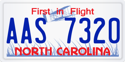 NC license plate AAS7320