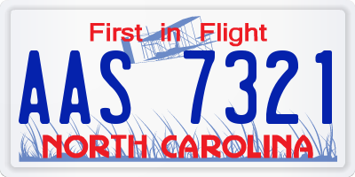 NC license plate AAS7321