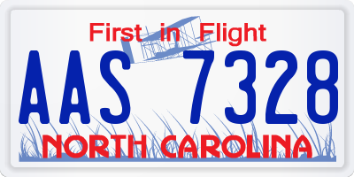 NC license plate AAS7328