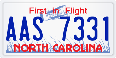 NC license plate AAS7331