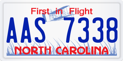 NC license plate AAS7338