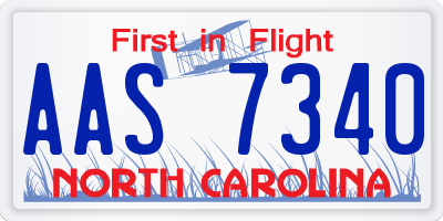 NC license plate AAS7340