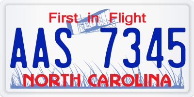 NC license plate AAS7345
