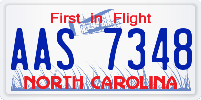 NC license plate AAS7348