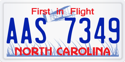 NC license plate AAS7349