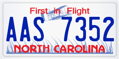 NC license plate AAS7352