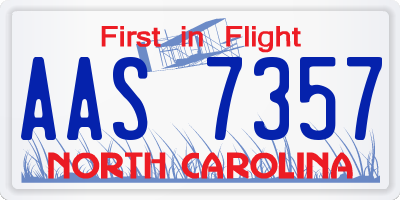 NC license plate AAS7357